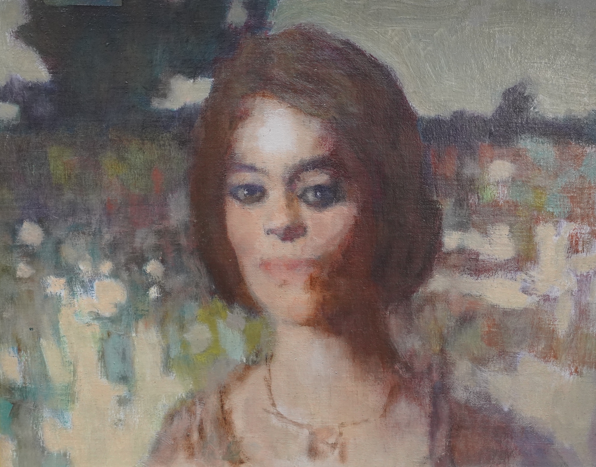 Alex C. Koolman (1907-1998), oil on board, Study of a lady, 39 x 49cm. Condition - good